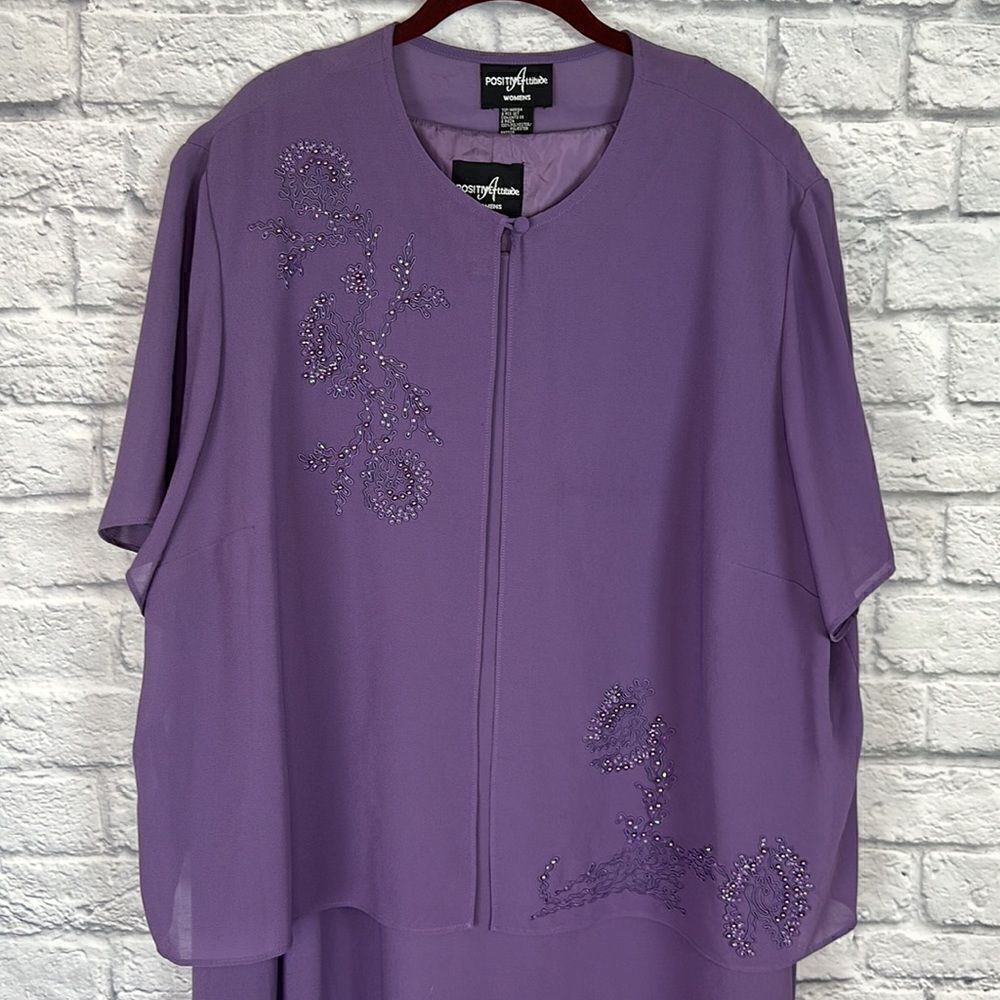 Positive Attitude Purple Dress Two Piece Set Size 24 - Picture 2 of 13